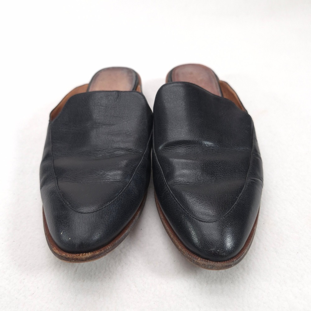 Madewell Frances Loafer Mule Black Leather Size 9 Pointed Toe Minimalist Classic - Picture 2 of 12